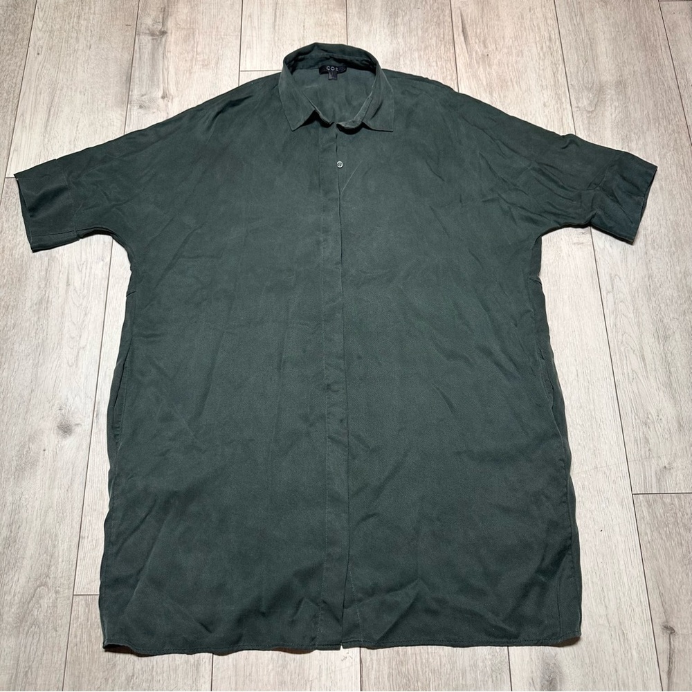 COS Dark Green Shirt Dress